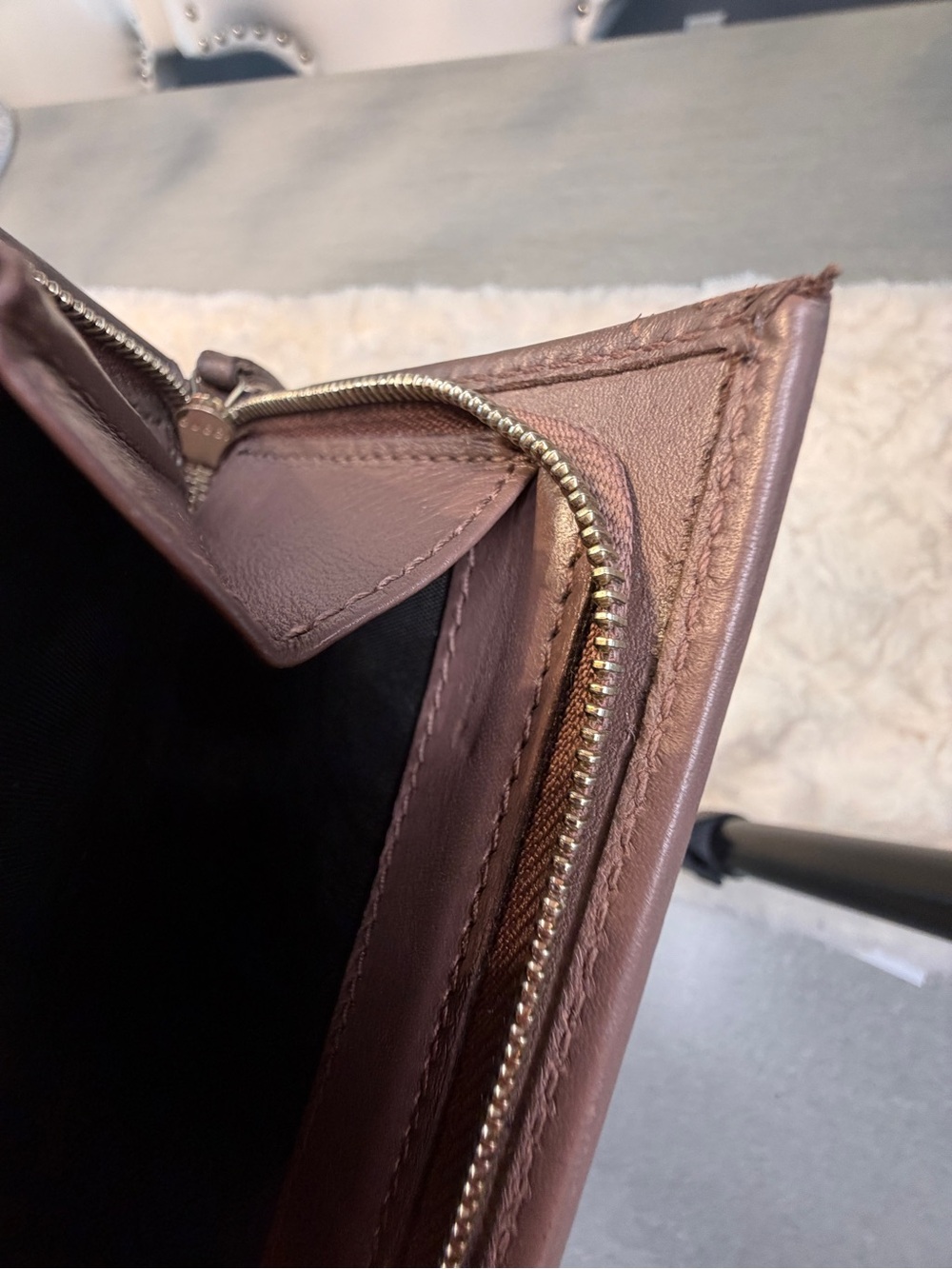 Vintage Gucci Guccissima Taupe Leather Continental Wallet GG Logo Italy - Picture 12 of 16